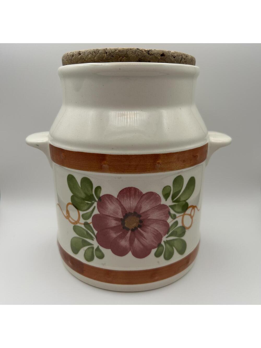 Vintage FTD Sado Canister With Cork Lid Handmade In Portugal Cooking Measurement